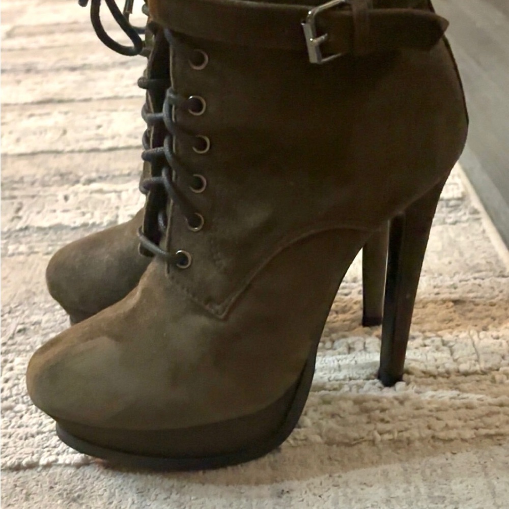 Women's Brown Lace-Up High Heel Boots Aldo